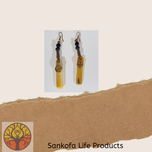 Brass and Amber Earrings